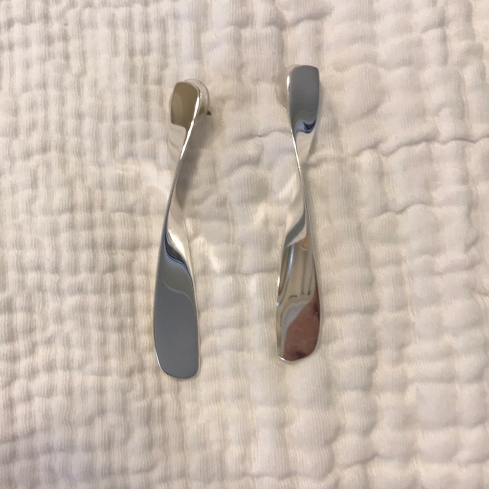 Akola silver tone twist earrings